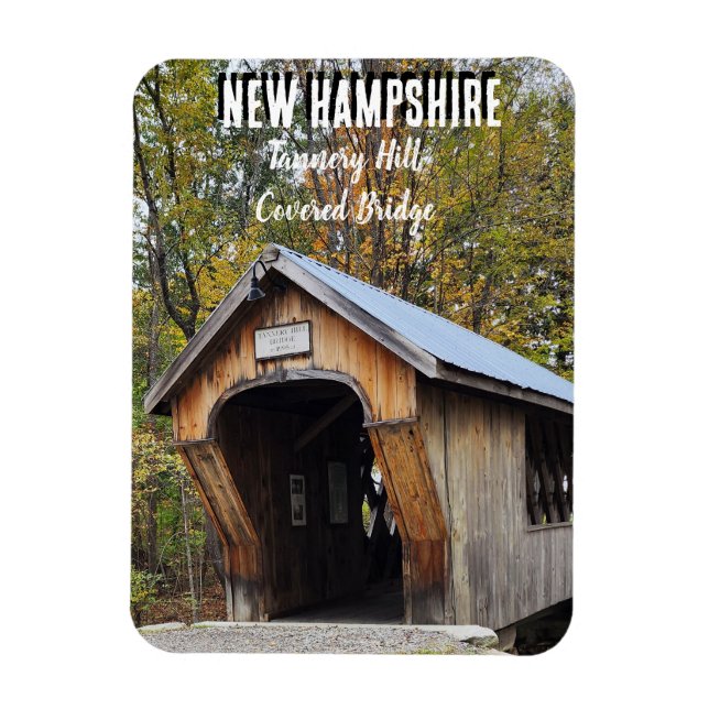 Autumn tannery hill covered bridge NH Magnet (Vertical)