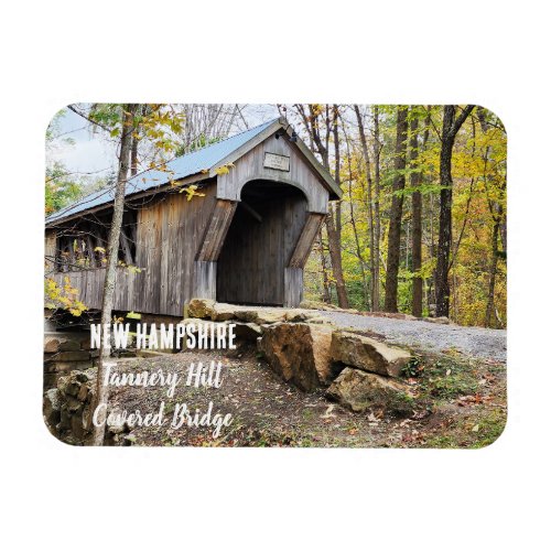 Autumn tannery hill covered bridge NH Magnet