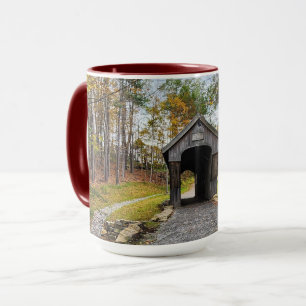 Autumn tannery hill covered bridge NH Mug