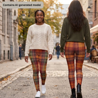 Autumn Tartan Plaid – Warm Fall Check Yoga Leggings