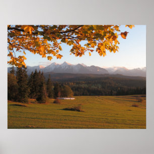 Autumn Tatras sunset Poster