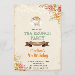Autumn tea and brunch party Invitation