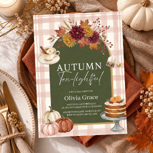 Autumn Tea-lightful Fall Party Autumn Thanksgiving Invitation