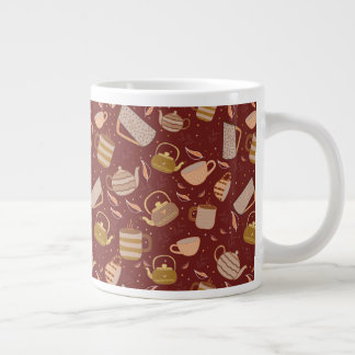 Autumn Tea Time Teapot Mug Leaf Pattern