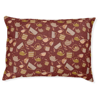 Autumn Tea Time Teapot Mug Leaf Pattern Pet Bed