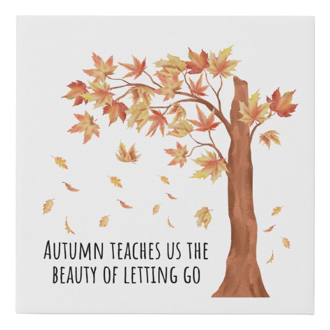 Autumn Teaches Us – Inspirational Canvas Wall Art (Front)