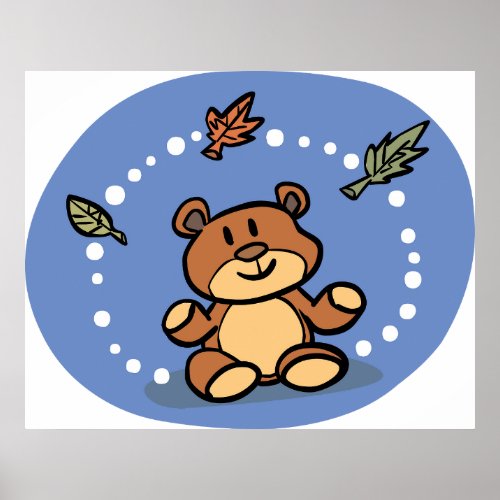 Autumn Teddy Bear Poster