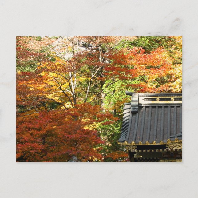 Autumn temple in Nikko, Japan Postcard (Front)