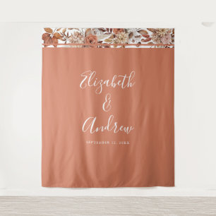 Autumn Terracotta Boho Wedding Photo Tapestry