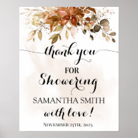 Autumn Thank you for Showering Bride Shower Fall