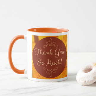 Autumn Thank You So Much Yellow Leaves Red Mug