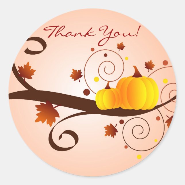 Autumn Thank You! - sticker (Front)