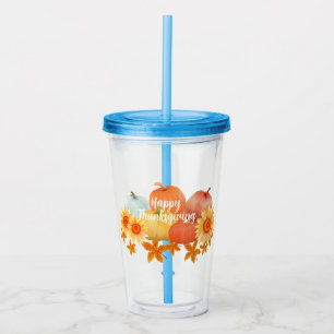 Autumn Thanksgiving Acrylic Tumbler