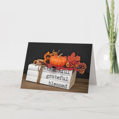 Autumn Thanksgiving Books Card