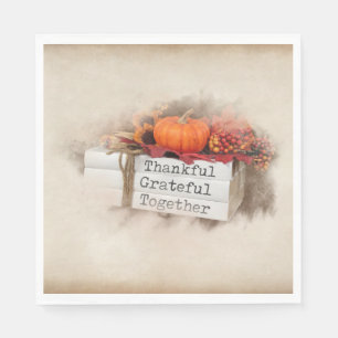 Autumn Thanksgiving Books Napkins