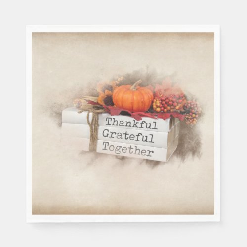 Autumn Thanksgiving Books Napkins