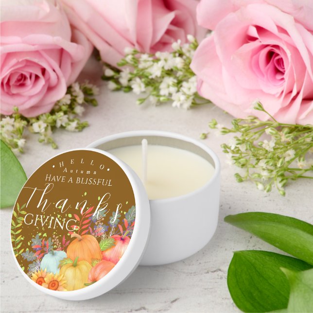 Autumn Thanksgiving Brown Mini Candle Favors (Insitu (Wedding))