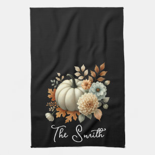 Autumn Thanksgiving Cooking Crew   Fall Holiiday Kitchen Towel