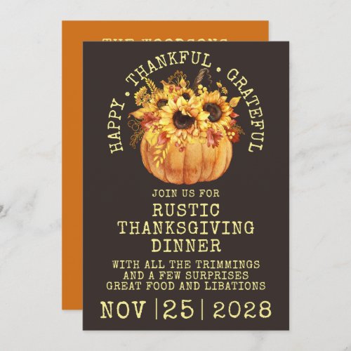 Autumn Thanksgiving Dinner Invitation