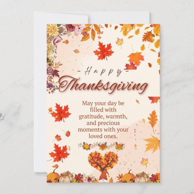 Autumn Thanksgiving Greeting Card (Front)