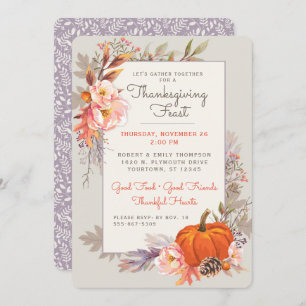 Autumn Thanksgiving Harvest Botanical Invitation