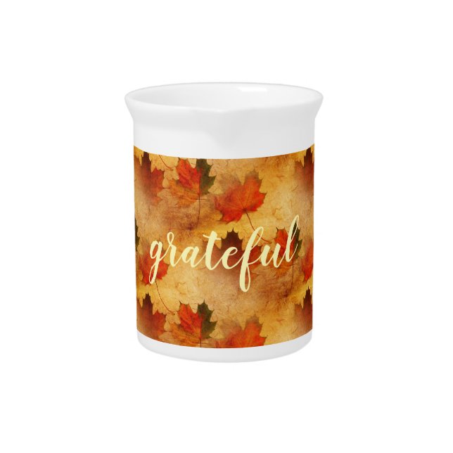 Autumn Thanksgiving Holiday Beverage Pitcher (Front)