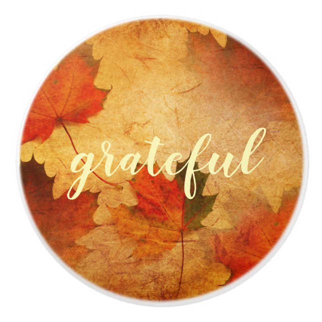 Autumn Thanksgiving Holiday Ceramic Knob (Front)