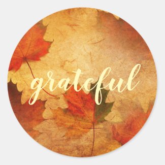 Autumn Thanksgiving Holiday Custom Classic Round Sticker