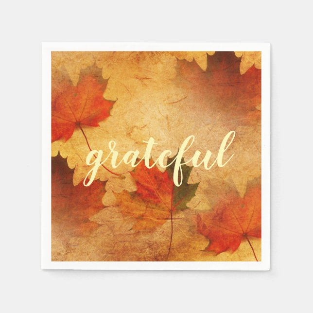 Autumn Thanksgiving Holiday Custom Napkins (Front)