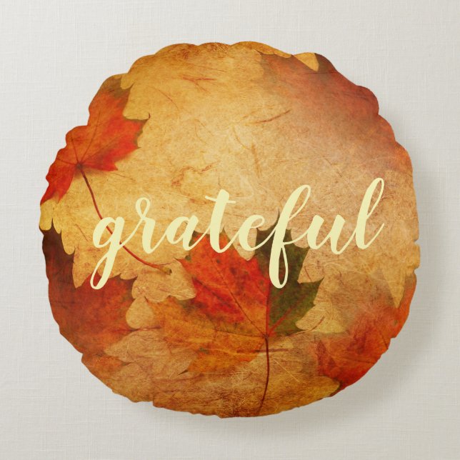 Autumn Thanksgiving Holiday Custom Round Pillow (Front)