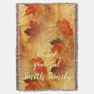 Autumn Thanksgiving Holiday Custom Throw Blanket