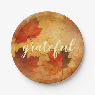 Autumn Thanksgiving Holiday Paper Plate