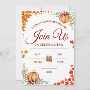 Autumn Thanksgiving Invite with Pumpkins