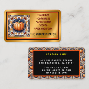 Autumn Thanksgiving Modern Pumpkin Collection Business Card