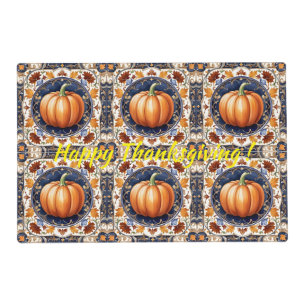 Autumn Thanksgiving Modern Pumpkin Collection Placemat