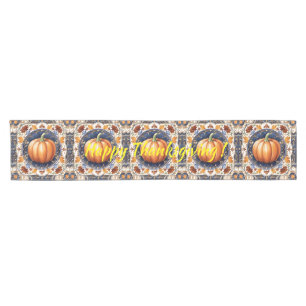 Autumn Thanksgiving Modern Pumpkin Collection Short Table Runner