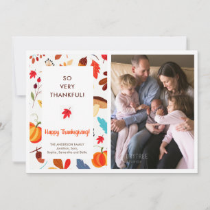 Autumn Thanksgiving Photo Birth Announcement