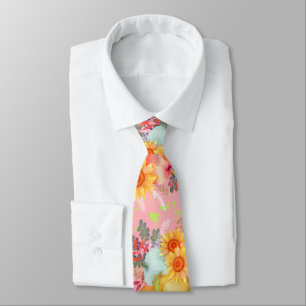 Autumn Thanksgiving Pink Neck Tie