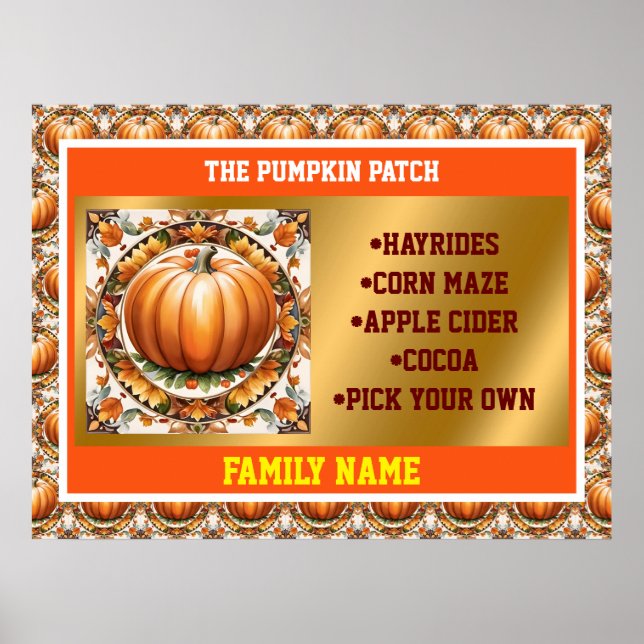 Autumn Thanksgiving Popular Pumpkin Collection Poster (Front)