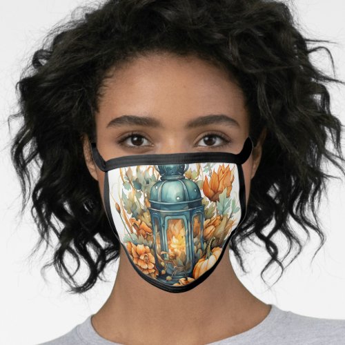 Autumn Thanksgiving Pumpkin Lantern Harvest Face Mask