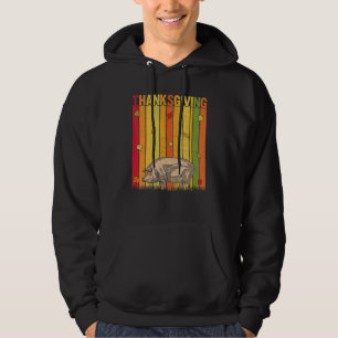 Autumn Thanksgiving Retro Cute Pig Thanksgiving Hoodie