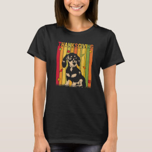 Autumn Thanksgiving Retro Dachshund Dog Thanksgiv T-Shirt