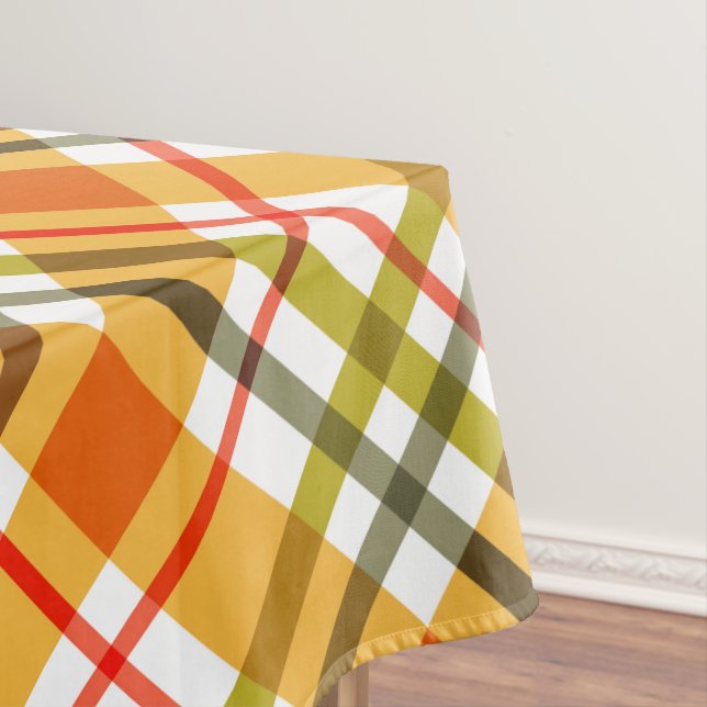 Autumn Thanksgiving Slant Plaid Tablecloth (In Situ)