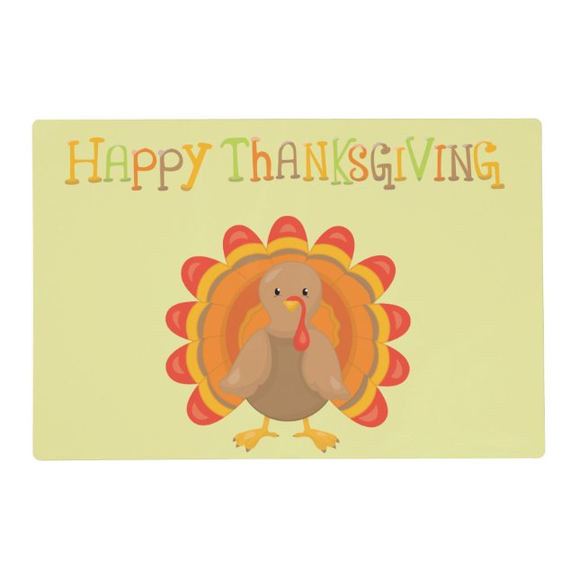 Autumn Thanksgiving Turkey Placemat (Front)