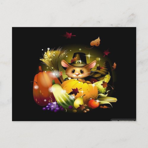 Autumn Thanksgiving Whimsical Elegant Modern Cute Postcard