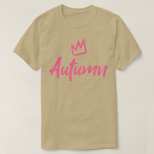 Autumn the QueenPink Crown & Name for Women Called T-Shirt (Design Front)