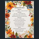 Autumn Theme Flowers & Berries Menu Invitation Letterhead<br><div class="desc">Beautiful gold,  russet,  and burgundy flowers with blue and red berries creates a beautiful frame for this autumn-themed stationery.  Could be a menu,  wedding invitation,  birthday party or anniversary party invitation,  or simply for a letter.  The menu shown is a template object and can easily be removed.</div>