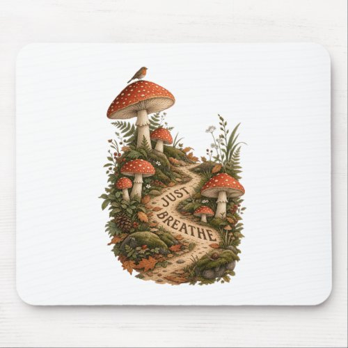 Autumn theme Just Breathe Mouse Pad