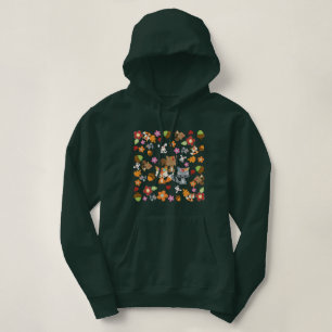 Autumn Theme Woodland Animals Pattern Hoodie