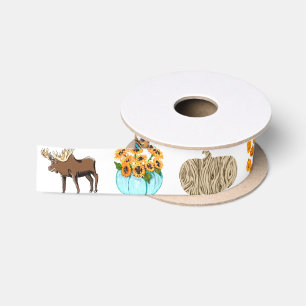 autumn themed art on ribbon